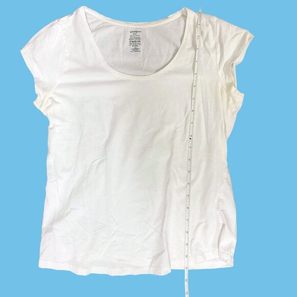 Classic White Scoop Neck Tee – George Women’s Size M  100% Cotton Everyday Basic - Picture 3 of 6